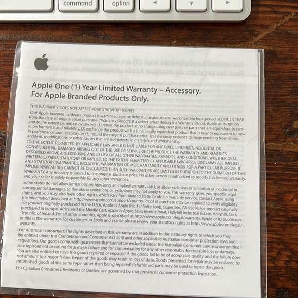 Version one of the Apple Wireless Keyboard. Never Used. - Picture 3 of 7